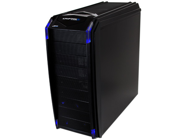 Gabinete Gamer Acteck Kryptox T9700 sin fuente de poder, ATX, Color Negro con Leds Azules