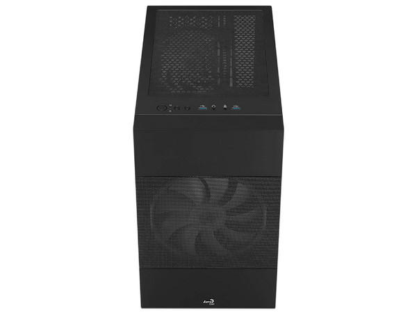 Gabinete Gamer AeroCool Atomic, Micro-ATX, ARGB, (No incluye fuente de poder). Color Negro.