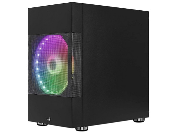 Gabinete Gamer AeroCool Atomic, Micro-ATX, ARGB, (No incluye fuente de poder). Color Negro.
