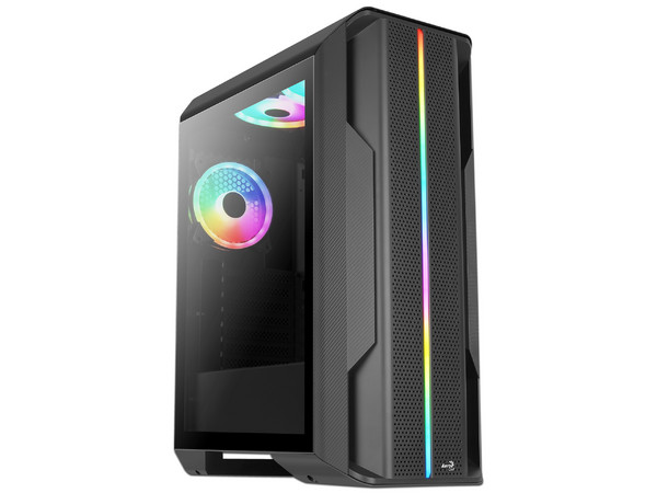 Gabinete Gamer AeroCool Duo Splinter, ARGB, ATX, (sin fuente de poder). Color Negro.