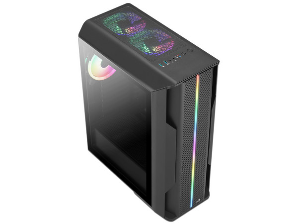 Gabinete Gamer AeroCool Duo Splinter, ARGB, ATX, (sin fuente de poder). Color Negro.
