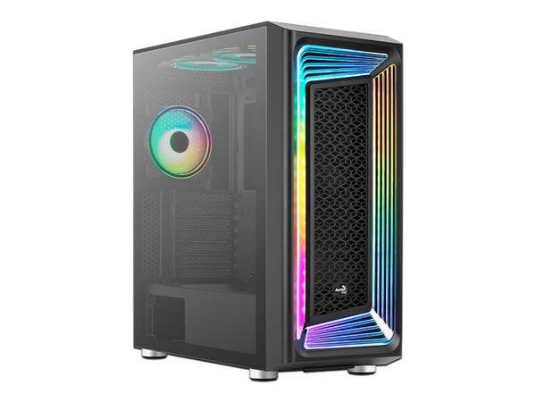 Gabinete AEROCOOL INTERSTELLAR-G-BK-V1, Mid Tower, ATX, No Incluye Fuente de Poder. Color Negro.