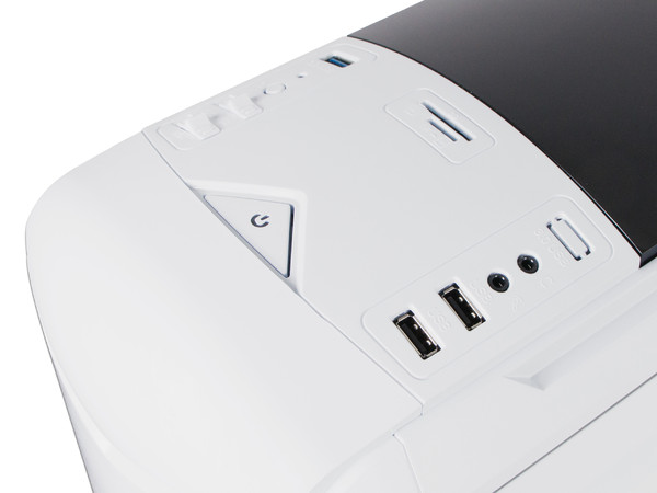 Gabinete Aerocool BattleHawk, ATX, (sin fuente de poder). Color Blanco.