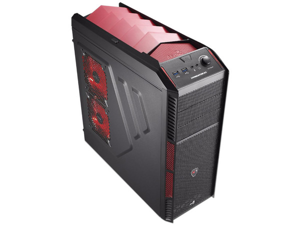 Gabinete Mid Tower AeroCool Xpredator X1 Devil Rojo, Micro ATX/ATX, (no incluye fuente de poder).