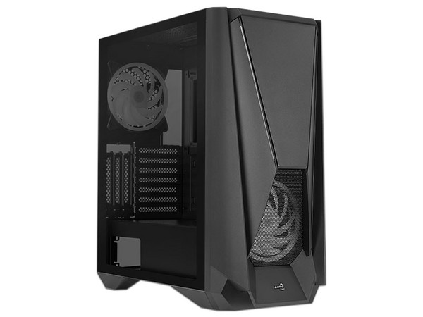 Gabinete Gamer AeroCool Visor, RGB, E-ATX, (no incluye fuente de poder). Color Negro.