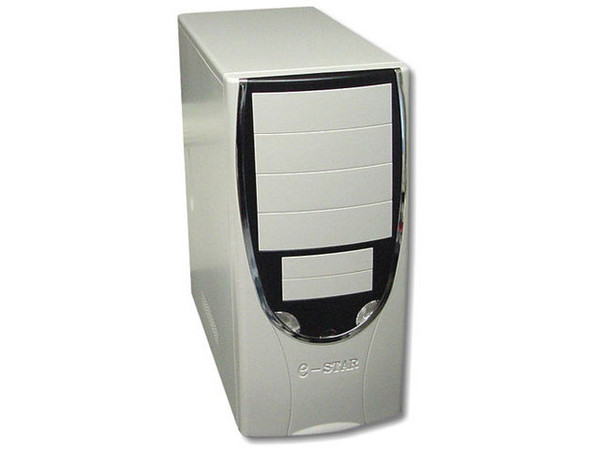 Gabinete Alaska ESTAR/VTECH, Negro con Blanco, ATX, para Pentium 4
