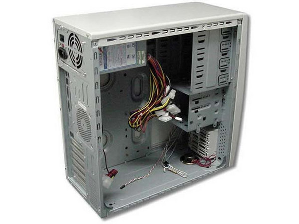 Gabinete Alaska ESTAR/VTECH, Negro con Blanco, ATX, para Pentium 4