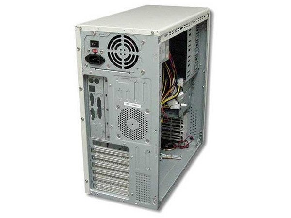 Gabinete Alaska ESTAR/VTECH, Negro con Blanco, ATX, para Pentium 4