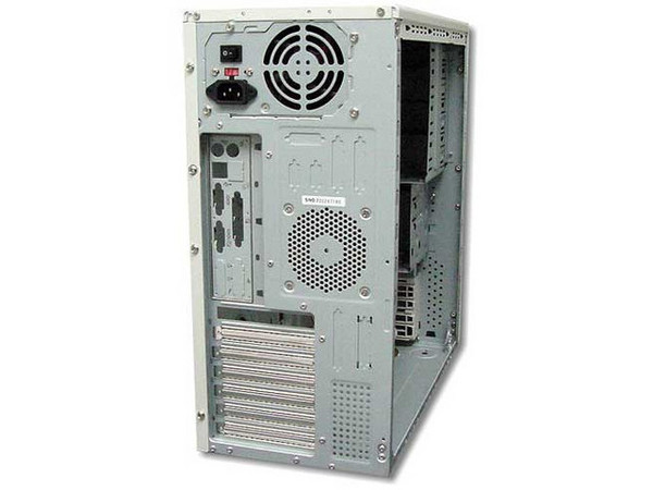 Gabinete Alaska / E-STAR, Color Blanco con Azul, para Pentium 4, Fuente de 300W, ATX.