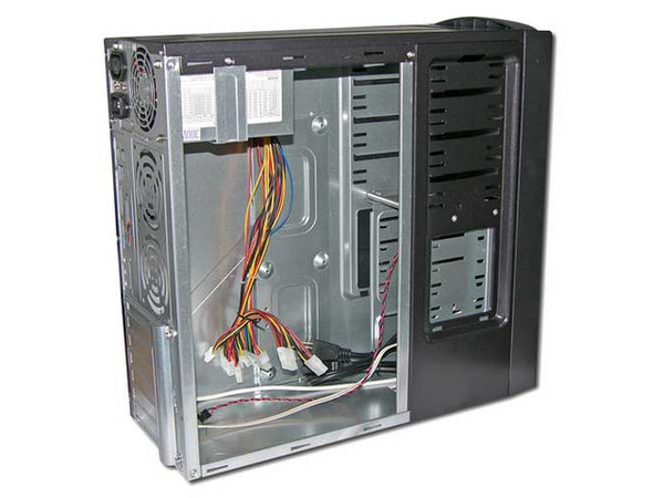 Gabinete ATX Alaska con fuente de 300W, Negro con Plateado.
