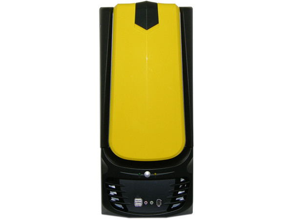 KIT Alaska Emperador de Gabinete (300W), Teclado y Mouse. Color Negro/Amarillo