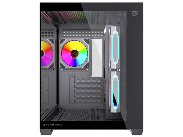 Gabinete BALAM RUSH Tank Core Pro GI925, Mid Tower, Micro-ATX, Incluye 3 Ventiladores de 120mm, Panel de Cristal, No Incluye Fuente de Poder. Color Negro.