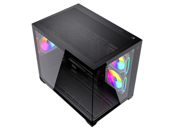 Gabinete BALAM RUSH Tank Core Pro GI925, Mid Tower, Micro-ATX, Incluye 3 Ventiladores de 120mm, Panel de Cristal, No Incluye Fuente de Poder. Color Negro.