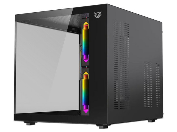 Gabinete BALAM RUSH TANK GLOW PLUS 3700, Mid Tower, Micro-ATX, Incluye 3 Ventiladores de 120mm, Panel de Cristal, No Incluye Fuente de Poder. Color Negro.