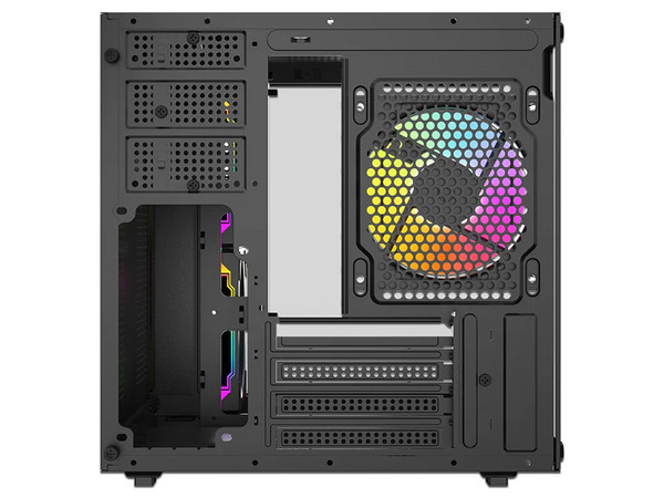 Gabinete BALAM RUSH TANK GLOW PLUS 3700, Mid Tower, Micro-ATX, Incluye 3 Ventiladores de 120mm, Panel de Cristal, No Incluye Fuente de Poder. Color Negro.