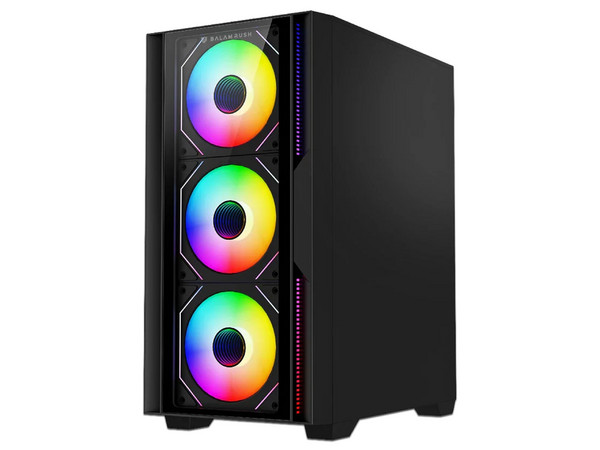 Gabinete BALAM RUSH Nitrox Edge Pro Crystal 4900C, Mini Tower, Micro-ATX, Incluye 4 Ventiladores de 120mm, Panel de Cristal, No Incluye Fuente de Poder. Color Negro. (Caja abierta)