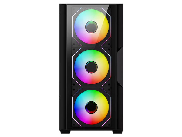 Gabinete BALAM RUSH Nitrox Edge Pro Crystal 4900C, Mini Tower, Micro-ATX, Incluye 4 Ventiladores de 120mm, Panel de Cristal, No Incluye Fuente de Poder. Color Negro. (Caja abierta)