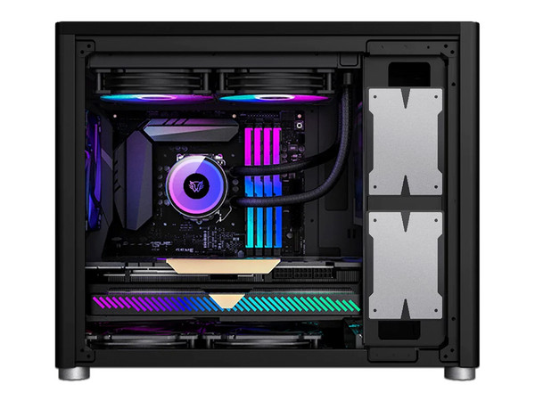 Gabinete Balam Rush Eris Jet, Mini-ITX, Cristal Templado, (No incluye fuente de poder). Color Negro.