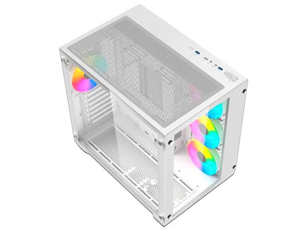 Gabinete Gamer Balam Rush Tank Pro GM930, ATX, RGB, (No incluye fuente de poder), Color Blanco.