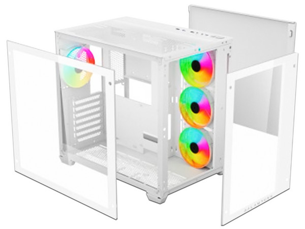 Gabinete Gamer Balam Rush Tank Pro GM930, ATX, RGB, (No incluye fuente de poder), Color Blanco.
