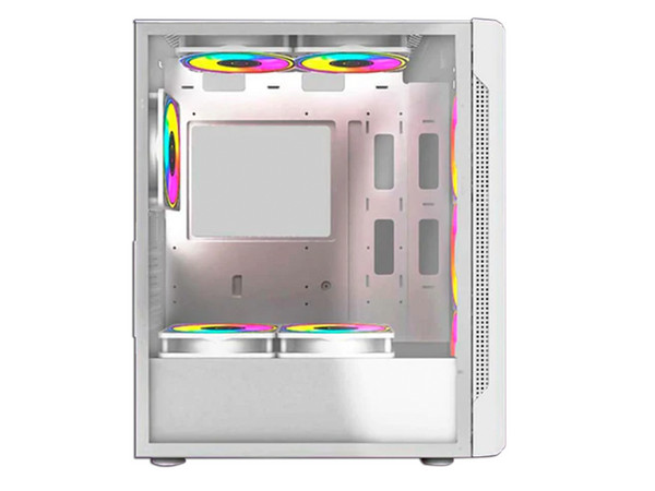 Gabinete Gamer Balam Rush Dragonfly II Crystal Gm745, Mid-Tower, ATX, RGB (sin fuente de poder). Color Blanco.