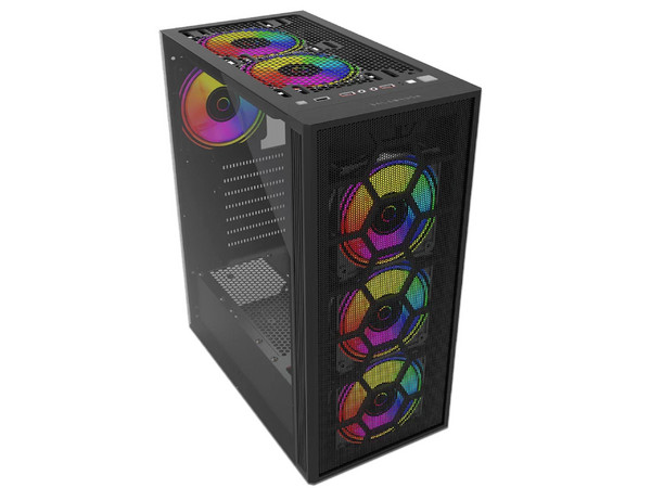 Gabinete Balam Rush Dragonfly Mesh, ATX, (no incluye fuente de poder). Color Negro.