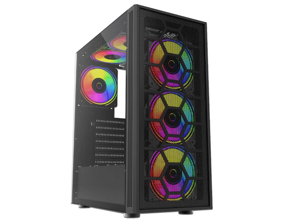 Gabinete Balam Rush Dragonfly Mesh, ATX, (no incluye fuente de poder). Color Negro.