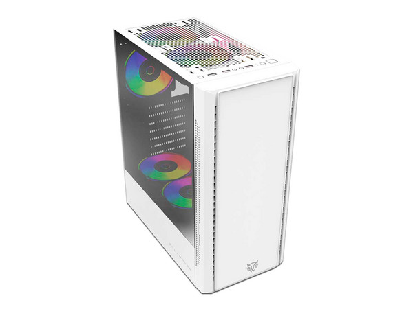 Gabinete Gamer BalamRush Nyx Max, Micro-Tower, Micro-ATX (Sin fuente de poder). Color Blanco.