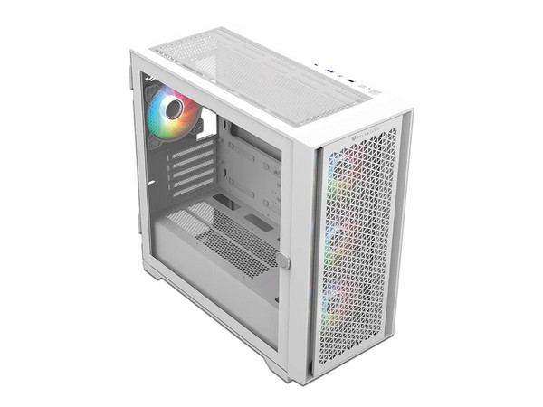 Gabinete Gamer Balam Rush Torre Carbono Twin Mate 8000, Micro-ATX, (No incluye fuente de poder). Color Blanco.
