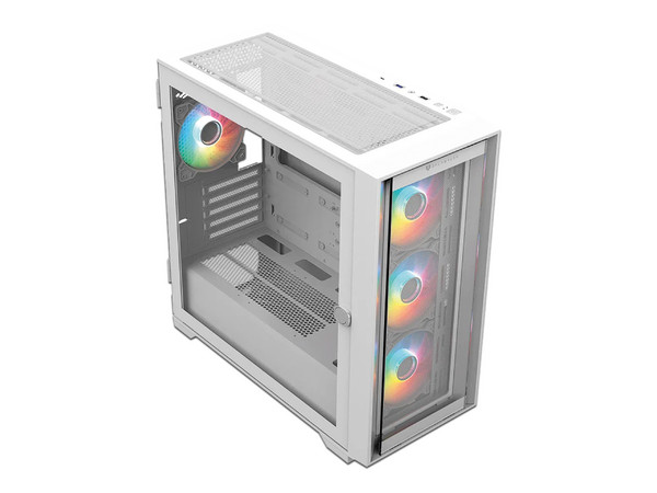 Gabinete Gamer Balam Rush Torre Carbono Twin Mate 8000, Micro-ATX, (No incluye fuente de poder). Color Blanco.