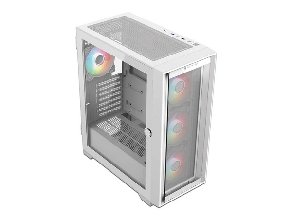 Gabinete Gamer Balam Rush Carbono Twin Mate 7000, ATX, (No incluye fuente de poder). Color Blanco.