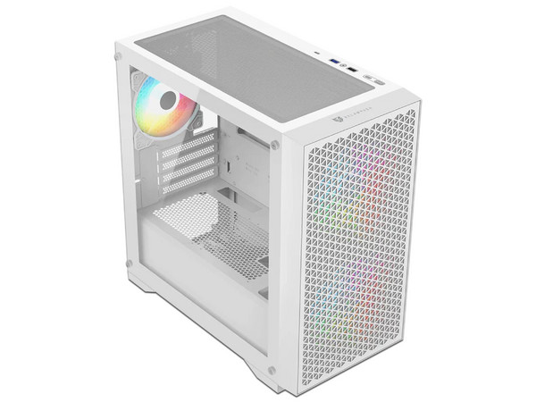 Gabinete Balam Rush Carbono AirCool 4000A, Mini-Tower, Micro-ATX, (No Incluye Fuente de Poder), Color Blanco.