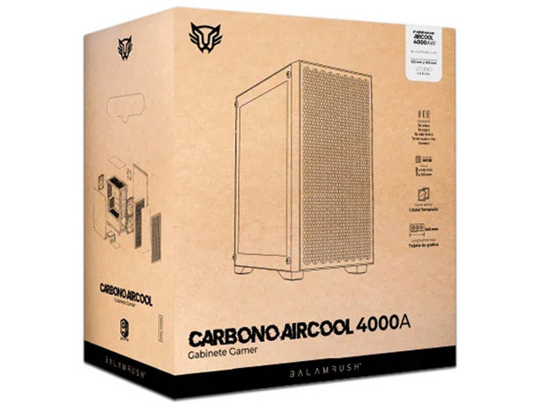 Gabinete Balam Rush Carbono AirCool 4000A, Mini-Tower, Micro-ATX, (No Incluye Fuente de Poder), Color Blanco.