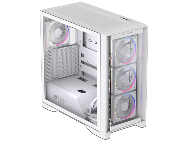 Gabinete Gamer Balam Rush Polar Twin Mate 9900, Mid Tower, ATX (Sin fuente de poder), 5 x 120mm. Color Blanco.