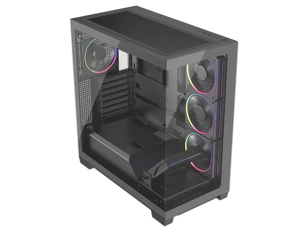 Gabinete Gamer Media Torre Tank Polar 7900 de Balam Rush, ATX, Paneles de Cristal, Color Negro.
