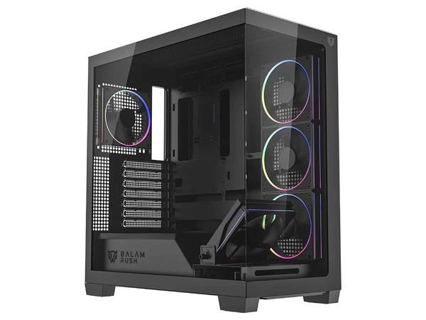 Gabinete Gamer Media Torre Tank Polar 7900 de Balam Rush, ATX, Paneles de Cristal, Color Negro.
