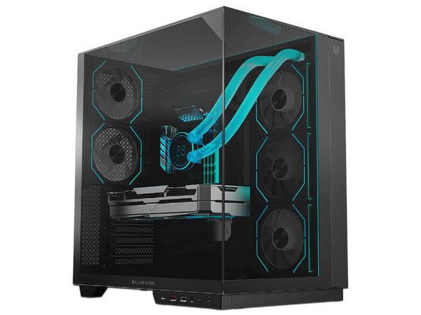Gabinete BALAM RUSH Tank Majestic 7600 Legend, Mid Tower, ATX / Micro-ATX / Mini-ITX, Cristal, Sin Fuente de Poder. Color Negro.