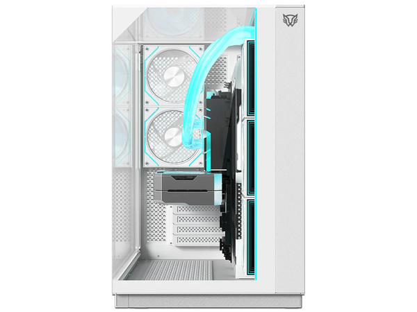 Gabinete Gamer Balam Rush Tank Majestic 7600, Mid Tower, ATX, 5 Ventiladores de 120mm, ARGB, (Sin fuente de poder). Color Blanco.