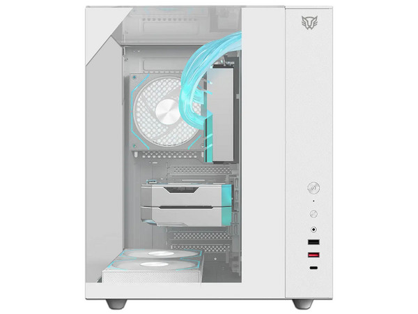 Gabinete BALAM RUSH Tank Majestic 6600, Mid Tower, ATX, Incluye 3 Ventiladores ARGB, No Incluye Fuente de Poder. Color Blanco.