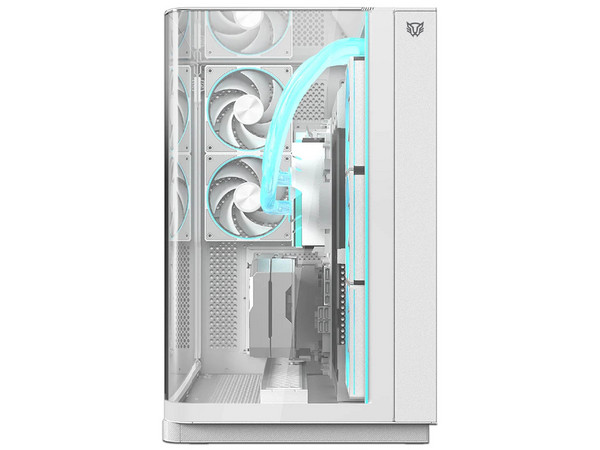 Gabinete Balam Rush Tank Expert Curve 7800, Mid Tower, ATX, 5 Ventiladores de 120mm, ARGB, (Sin fuente de poder). Color Blanco.