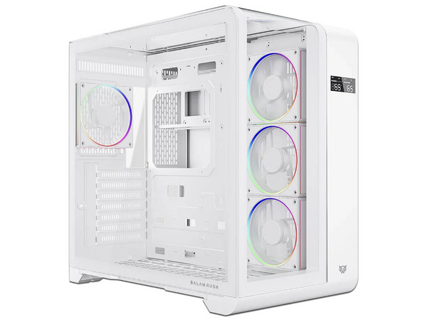 Gabinete Balam Rush Tank Expert Curve 7400 Mini Torre, ATX, (No Incluye Fuente de Poder). Color Blanco Cristal Sin Bordes.