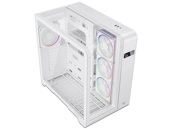 Gabinete Balam Rush Tank Expert Curve 7400 Mini Torre, ATX, (No Incluye Fuente de Poder). Color Blanco Cristal Sin Bordes.