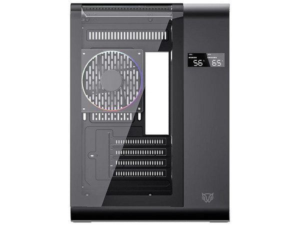 Gabinete Balam Rush Tank Expert Curve 6400 con panel lateral y frontal, micro-ATX, (No incluye fuente de poder). Color Negro
