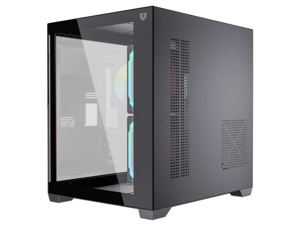 Gabinete BALAM RUSH Tank Glow Max 3900, Mini Torre M-ATX, Cristal Templado, 3 Ventiladores ARGB. Color Negro.