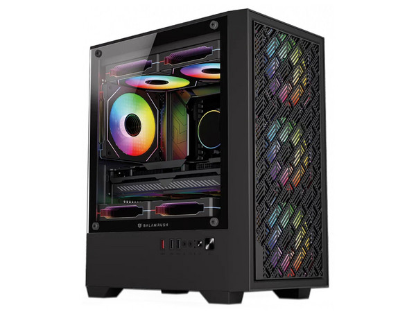 Gabinete Balam Rush Nitrox Edge Aircool 4700A, Mini-Tower, Micro ATX, Incluye Ventiladores 4 x 120mm, (Sin fuente de poder). Color Negro. (Caja abierta)