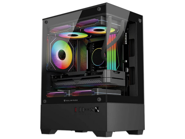 Gabinete BALAM RUSH NITROX GLOW CRYSTAL 4700C, Mini Tower, Micro-ATX / Mini-ITX, No Incluye Fuente de Poder. Color Negro. (Caja abierta)