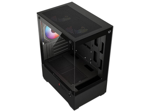Gabinete BALAM RUSH NITROX GLOW CRYSTAL 4700C, Mini Tower, Micro-ATX / Mini-ITX, No Incluye Fuente de Poder. Color Negro. (Caja abierta)