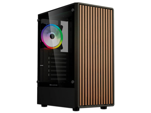 Gabinete Gamer Balam Rush Dragonfly Wood GM580, ATX Media Torre, Cuatro Ventiladores ARGB, Cristal Templado, Frente Tipo Madera, USB 3.0.