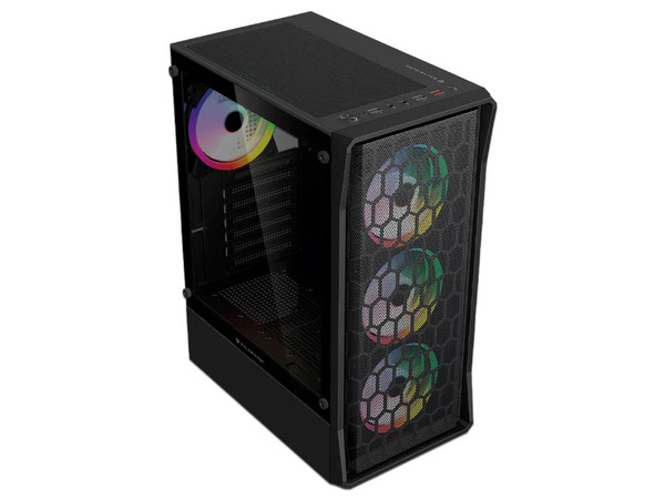 Gabinete BALAM RUSH DRAGONFLY HEX GM560, Mid Tower, ATX, No Incluye Fuente de Poder. Color Negro.