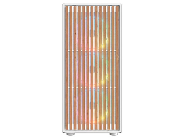 Gabinete Gamer Balam Rush Dragonfly Wood GM580, Mid Tower, ATX, 4 Ventiladores de 120mm, ARGB, Frente tipo Madera, (Sin fuente de poder). Color Blanco.